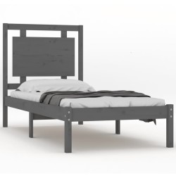 vidaXL Massivholzbett Grau 100x200 cm