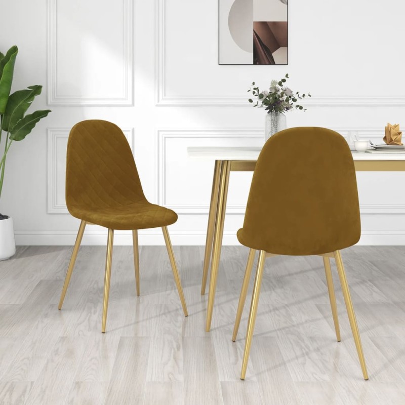 Esszimmerstühle 2 Stk. Braun Samt Esszimmerstühle 2 Stk. Braun Samt