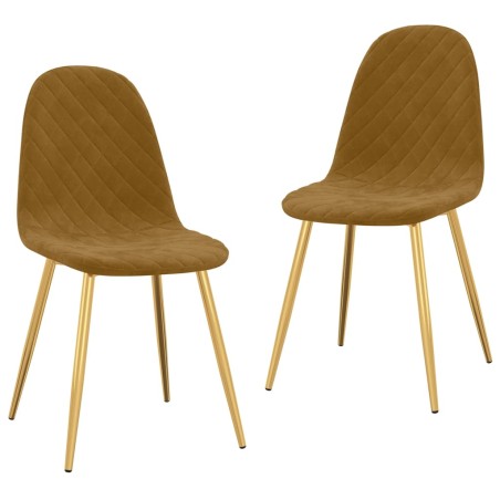 Esszimmerstühle 2 Stk. Braun Samt