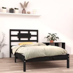 vidaXL Massivholzbett Schwarz 100x200 cm