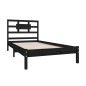 vidaXL Massivholzbett Schwarz 100x200 cm vidaXL Massivholzbett Schwarz 100x200 cm