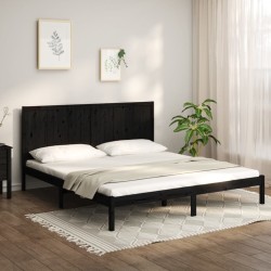 vidaXL Massivholzbett Schwarz Kiefer 180x200 cm