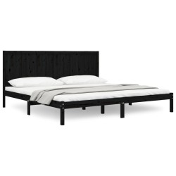vidaXL Massivholzbett Schwarz Kiefer 180x200 cm