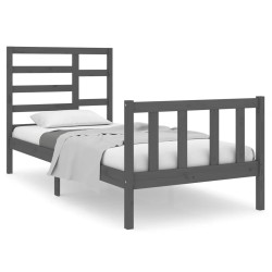 vidaXL Massivholzbett Grau 75x190 cm