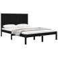 vidaXL Massivholzbett Schwarz Kiefer 150x200 cm vidaXL Massivholzbett Schwarz Kiefer 150x200 cm