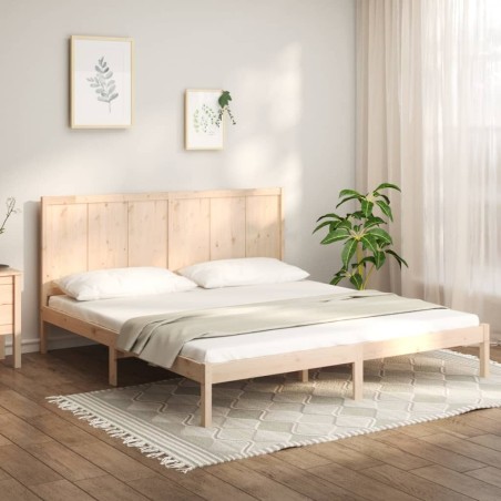 vidaXL Massivholzbett Kiefer 200x200 cm