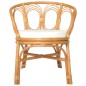 Esszimmerstuhl mit Auflage Hellbraun Natur Rattan Leinenbezug Esszimmerstuhl mit Auflage Hellbraun Natur Rattan Leinenbezug