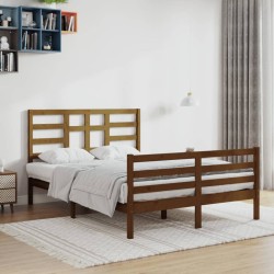 vidaXL Massivholzbett Honigbraun 140x200 cm
