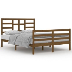 vidaXL Massivholzbett Honigbraun 140x200 cm