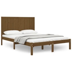 vidaXL Massivholzbett Honigbraun 120x190 cm