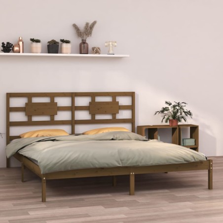 vidaXL Massivholzbett Honigbraun 160x200 cm