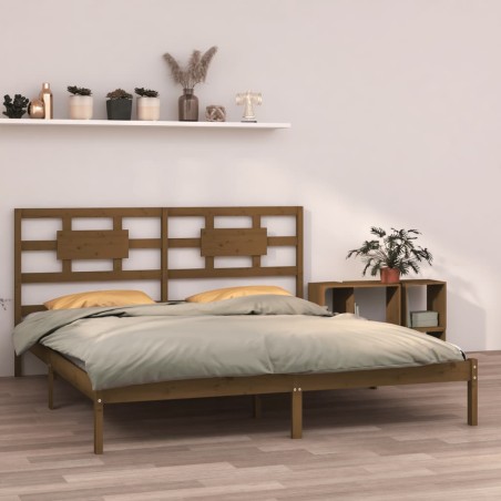 vidaXL Massivholzbett Honigbraun 180x200 cm