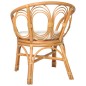 Esszimmerstuhl mit Auflage Hellbraun Natur Rattan Leinenbezug Esszimmerstuhl mit Auflage Hellbraun Natur Rattan Leinenbezug