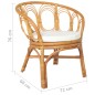 Esszimmerstuhl mit Auflage Hellbraun Natur Rattan Leinenbezug Esszimmerstuhl mit Auflage Hellbraun Natur Rattan Leinenbezug