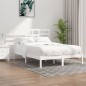 vidaXL Massivholzbett Weiß 135x190 cm vidaXL Massivholzbett Weiß 135x190 cm