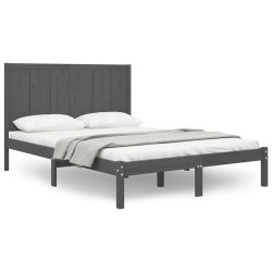 vidaXL Massivholzbett Grau Kiefer 120x190 cm