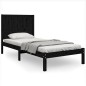vidaXL Massivholzbett Schwarz Kiefer 90x200 cm vidaXL Massivholzbett Schwarz Kiefer 90x200 cm