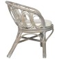 vidaXL Esszimmerstuhl mit Kissen Grau Natur Rattan Leinen vidaXL Esszimmerstuhl mit Kissen Grau Natur Rattan Leinen