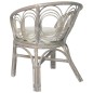 vidaXL Esszimmerstuhl mit Kissen Grau Natur Rattan Leinen vidaXL Esszimmerstuhl mit Kissen Grau Natur Rattan Leinen