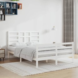 vidaXL Massivholzbett Weiß 120x200 cm