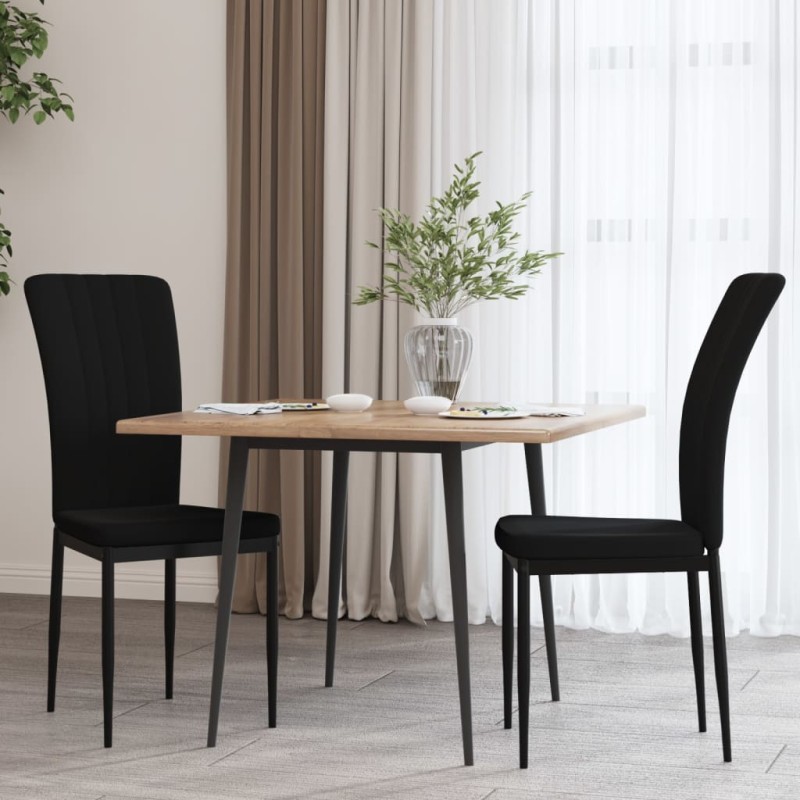 vidaXL Esszimmerstühle 2 Stk. Schwarz Samt vidaXL Esszimmerstühle 2 Stk. Schwarz Samt