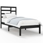 vidaXL Massivholzbett Schwarz 75x190 cm vidaXL Massivholzbett Schwarz 75x190 cm