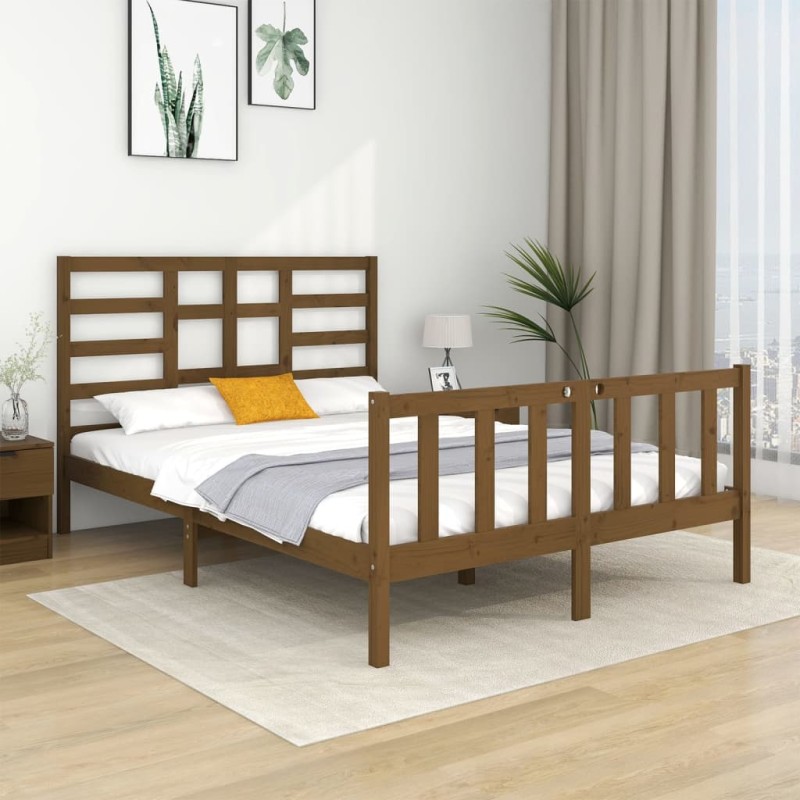 vidaXL Massivholzbett Honigbraun 120x190 cm vidaXL Massivholzbett Honigbraun 120x190 cm