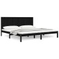 vidaXL Massivholzbett Schwarz Kiefer 200x200 cm vidaXL Massivholzbett Schwarz Kiefer 200x200 cm