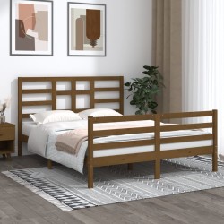 vidaXL Massivholzbett Honigbraun 150x200 cm