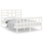 vidaXL Massivholzbett Weiß 135x190 cm vidaXL Massivholzbett Weiß 135x190 cm