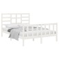 vidaXL Massivholzbett Weiß 135x190 cm vidaXL Massivholzbett Weiß 135x190 cm