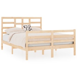 vidaXL Massivholzbett 135x190 cm