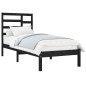 vidaXL Massivholzbett Schwarz 90x190 cm vidaXL Massivholzbett Schwarz 90x190 cm