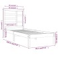 vidaXL Massivholzbett Schwarz 90x190 cm vidaXL Massivholzbett Schwarz 90x190 cm