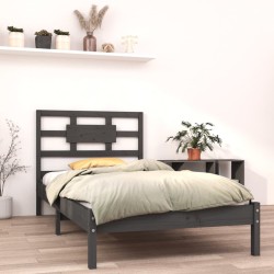 vidaXL Massivholzbett Grau 90x190 cm