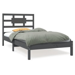 vidaXL Massivholzbett Grau 90x190 cm