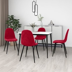 Esszimmerstühle 4 Stk. Weinrot Samt