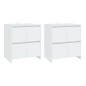 vidaXL Sideboards 2 Stk. Weiß 70x41x75 cm Holzwerkstoff vidaXL Sideboards 2 Stk. Weiß 70x41x75 cm Holzwerkstoff