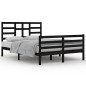 vidaXL Massivholzbett Schwarz 140x200 cm vidaXL Massivholzbett Schwarz 140x200 cm
