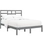 vidaXL Massivholzbett Grau 135x190 cm vidaXL Massivholzbett Grau 135x190 cm