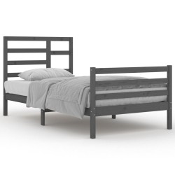 vidaXL Massivholzbett Grau 100x200 cm