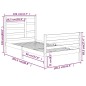 vidaXL Massivholzbett Grau 100x200 cm vidaXL Massivholzbett Grau 100x200 cm