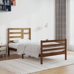 vidaXL Massivholzbett Honigbraun 100x200 cm