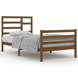 vidaXL Massivholzbett Honigbraun 100x200 cm