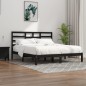 vidaXL Massivholzbett Schwarz 180x200 cm