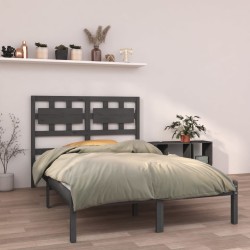 vidaXL Massivholzbett Grau 120x200 cm