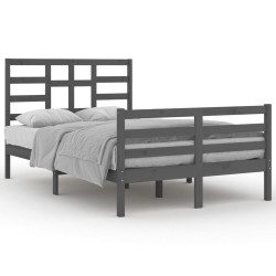 vidaXL Massivholzbett Grau 120x200 cm
