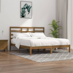 vidaXL Massivholzbett Honigbraun 180x200 cm
