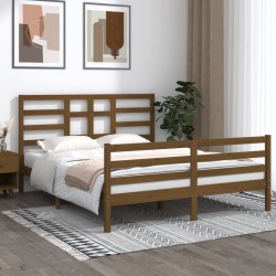 vidaXL Massivholzbett Honigbraun 160x200 cm