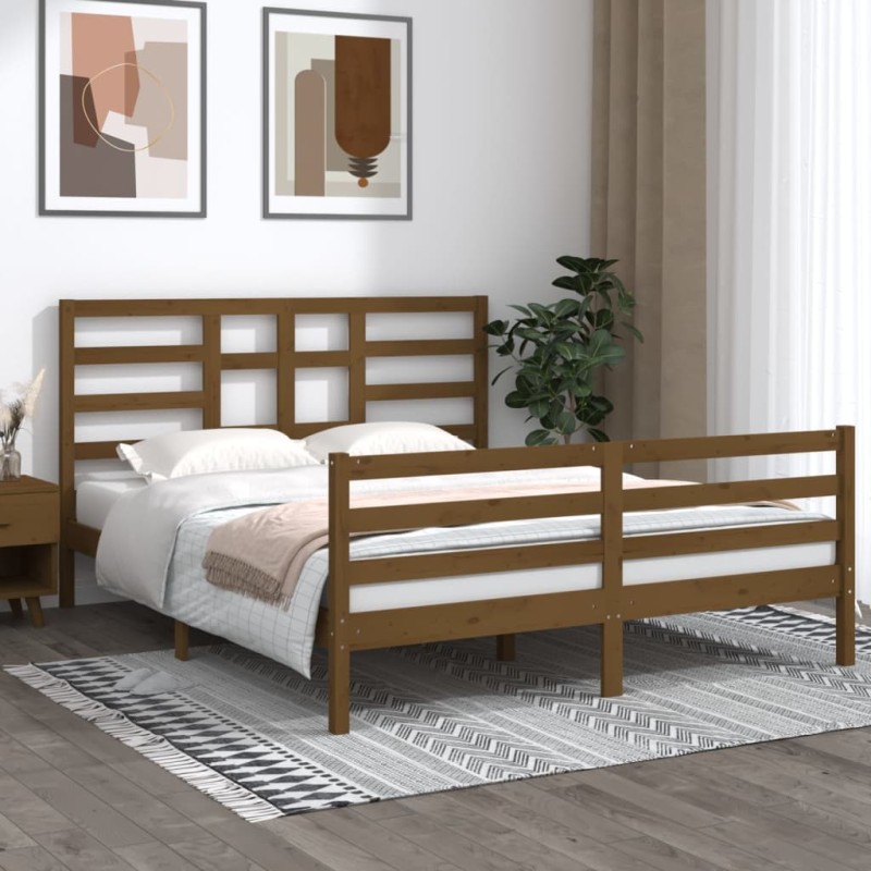 vidaXL Massivholzbett Honigbraun 160x200 cm vidaXL Massivholzbett Honigbraun 160x200 cm